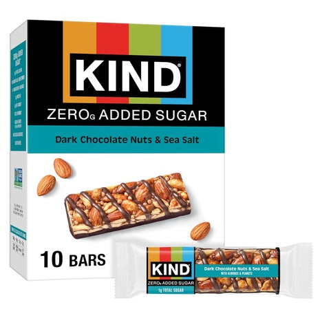 10 Zero Sugar Dark Chocolate Nuts and Sea Salt Bars