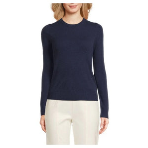 Saks Women's 100% Cashmere Basic Long Sleeve Crewneck Sweater