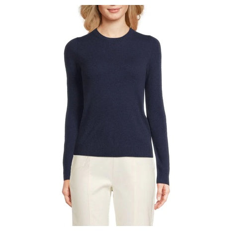 Saks Women's 100% Cashmere Basic Long Sleeve Crewneck Sweater