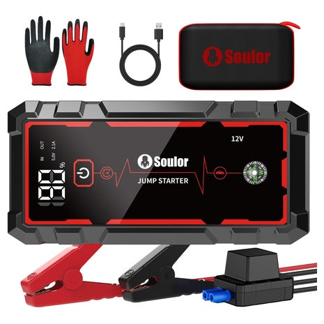 Soulor 8-in-1 Portable Battery 5000A Car Jump Starter