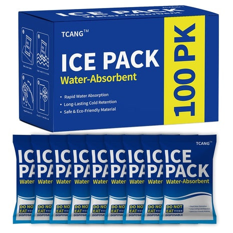 100 Disposable Ice Packs for Coolers & Lunch Boxes