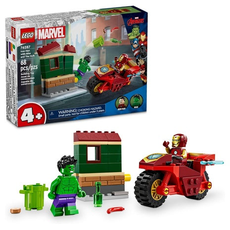 Lego Marvel Iron Man with Bike and The Hulk Building Set