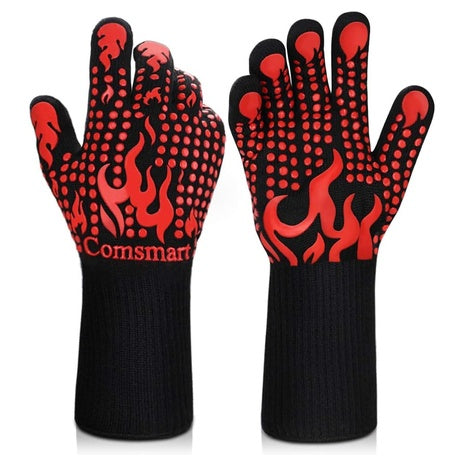 Comsmart 1472 Deg.F Heat Resistant BBQ Gloves With Silicone Grip