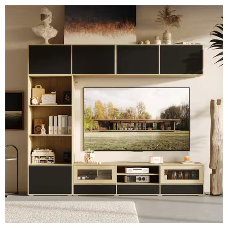 FUFU&GAGA Oakand TV Stand Entertainment Center Fits TVs Up To 75"
