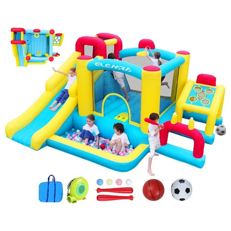 7-in-1 XL Inflatable Bounce House with Blower