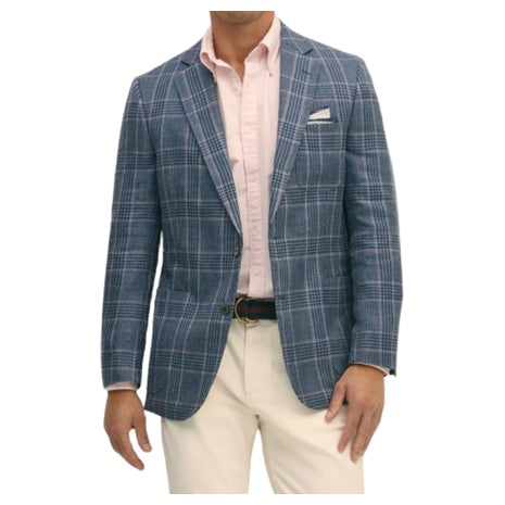 Men's Classic Fit Linen-Silk-Cotton Check 1818 Sport Coat