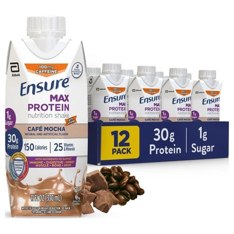 12-Pack Ensure Max Protein Café Mocha Shakes (OU-D)