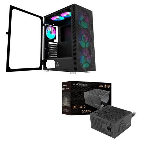 Montech X3 Mesh 3 X 140mm & 3 X 120mm Fixed RGB Lighting Fans ATX Mid-Tower Case