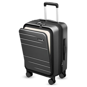 22" Luggex Carry On Luggage Expandable Polycarbonate Suitcase w/ Front Pocket