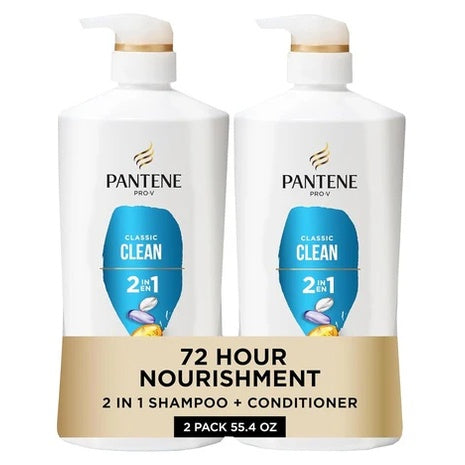2 Big Bottles Pantene Shampoo With Pump On Sales