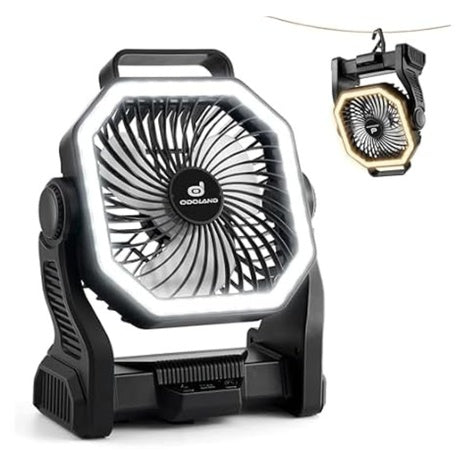 Odoland Rechargeable 20000mAh Battery Fans With LED Lantern