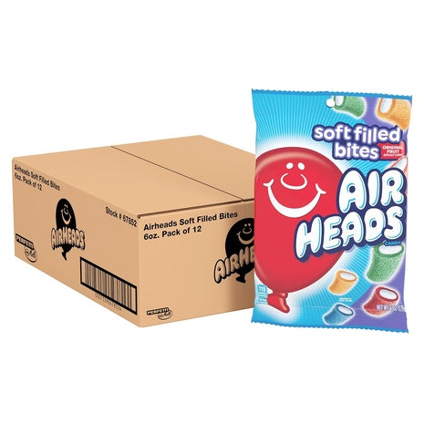 12 Bags Airheads Soft Filled Candy Bites (6oz)
