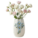 7" Small Boho White Ceramic Vase