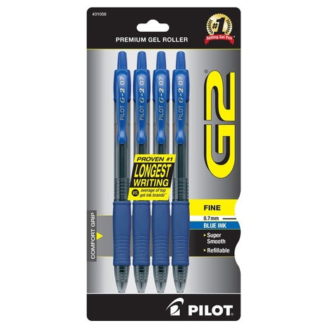4 Pilot G2 Premium Gel Roller Pens