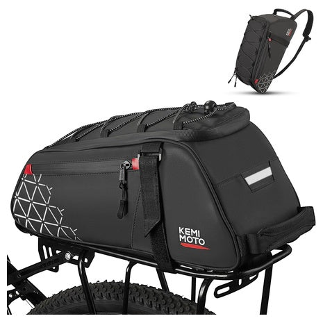 Kemimoto 8L PVC Water Resistant Rear Bike Rack Bag