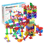 PicassoTiles Marble Run 100 Piece Magnetic Tile Race Track Toy