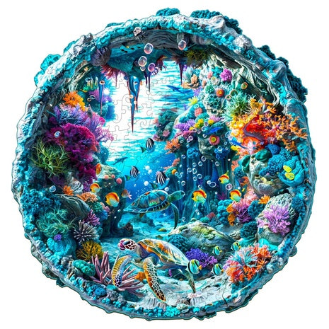 200-Piece Unique Shape Advanced 3D Seabed Wooden Jigsaw Puzzle