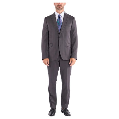 Savile Row Co Men's Hoxton Charcoal Plaid Notch Lapel Suit