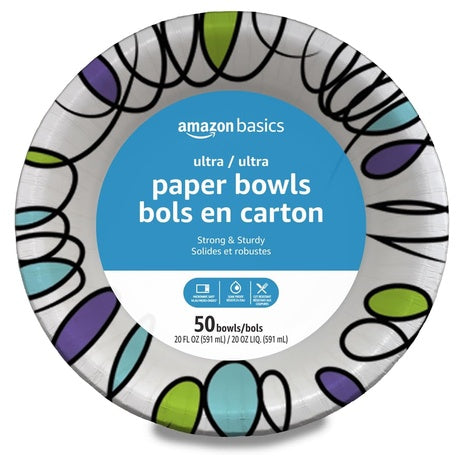 200 Amazon Basics Ultra Disposable Paper Bowls