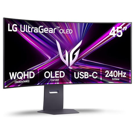 LG 45” UltraGear WQHD OLED Curved Gaming Monitor 240Hz