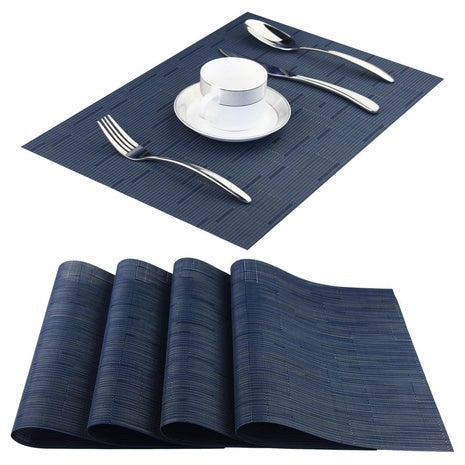 Set Of 4 Panda Palm Vinyl Washable Table Mats