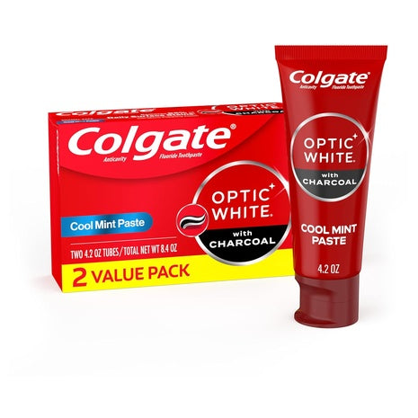 2 Colgate Optic White Charcoal Whitening Toothpastes (4.2oz)