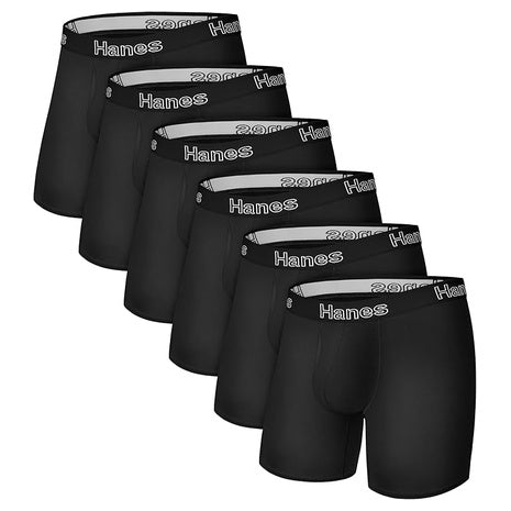 6-Pack Hanes Stretch Cotton Boxer Briefs (M,L,XL,XXL)