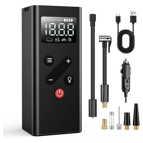 Portable Tire Inflator w/ Smart Digital Pressure Gauge