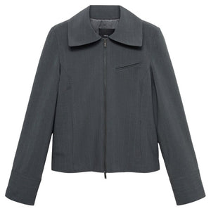 Striped Jacket w/ Double Zip