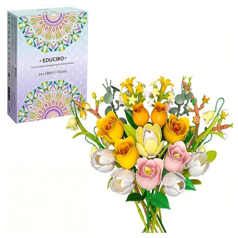 Rose Flower Bouquet Building Block Set (Lego-Compatible)