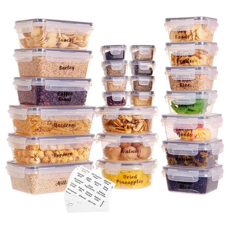24-Piece Reusable BPA-Free Plastic Food Storage Containers w/ 248 Labels