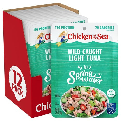 12 Packets Chicken of the Sea Light Tuna (2.5oz)
