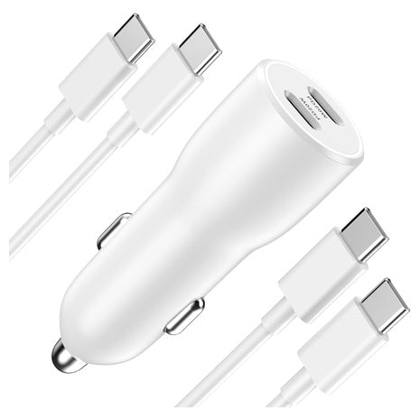 40W Dual USB-C Car Charger w/ Two Cables