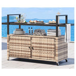 Large Outdoor Rolling Cart & Bar Table