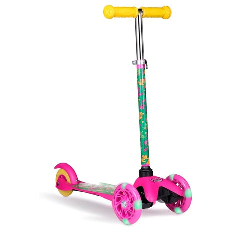 Barney Self-Balancing Kick Scooter With Light-Up Wheels