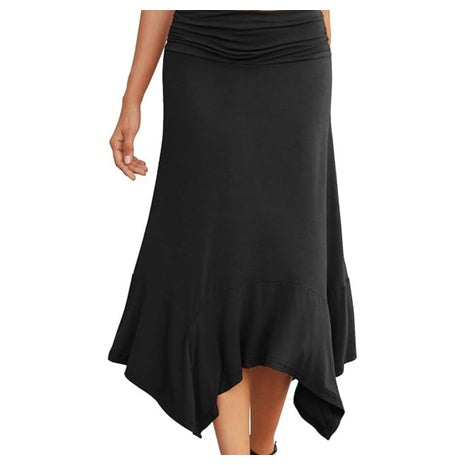 Women's Flowy Handkerchief Hem Midi Skirt