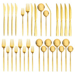 24-Piece Gold Stainless Steel Silverware Set