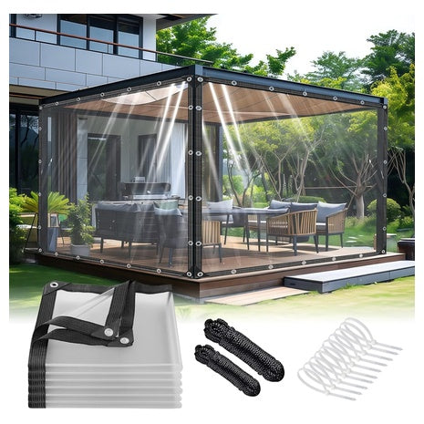 4ft X 6ft Premium Heavy Duty Clear Vinyl Tarp With Rustproof Grommets