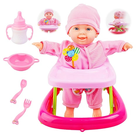 Baby Doll and Baby Walker Set