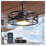 16" Outdoor Plug-In Ceiling Fan with Light