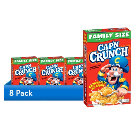 8 Family Size Boxes Cap'n Crunch Cereal (OU-D)