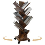 14-Tier Tree 360 Degree Spinning Wood Bookshelf