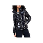 S13 Women's Ella Hooded Thumbhole-Cuff Shine Puffer Coat