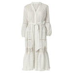 Shoshanna White Cotton Eyelet Dress