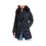 S13 Women's Chalet Faux-Fur-Trim Hooded Belted Puffer Coat
