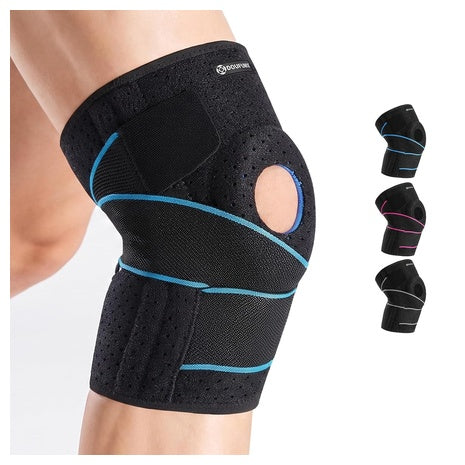 Unisex Breathable Arc-Shaped Knee Brace (Blue & Black)