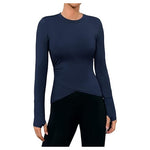 Women's Long Sleeve Workout Cross Hem Top (6 Colors)