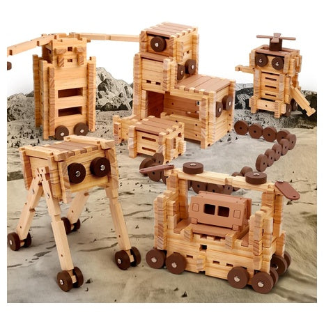 101-Piece Wooden Building Blocks Set