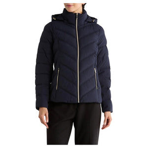 Michael Kors Women's Water Resistant Chevron Quilted Jacket