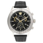 Versace Men's Athletic Chrono Stainless Steel & Leather-Strap Watch
